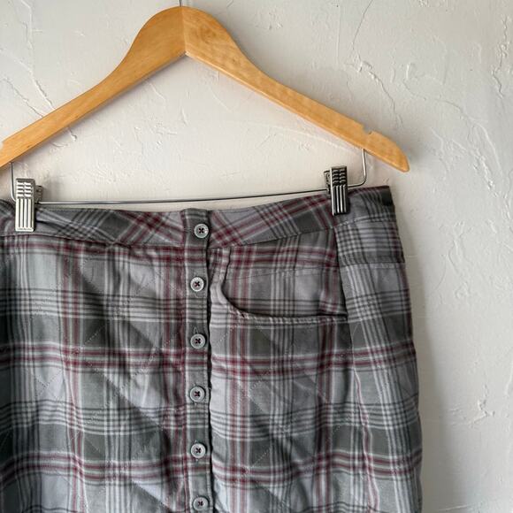 Horny Toad Size 8 Outdoor Gray Plaid Mini Skirt Academia - Picture 2 of 8
